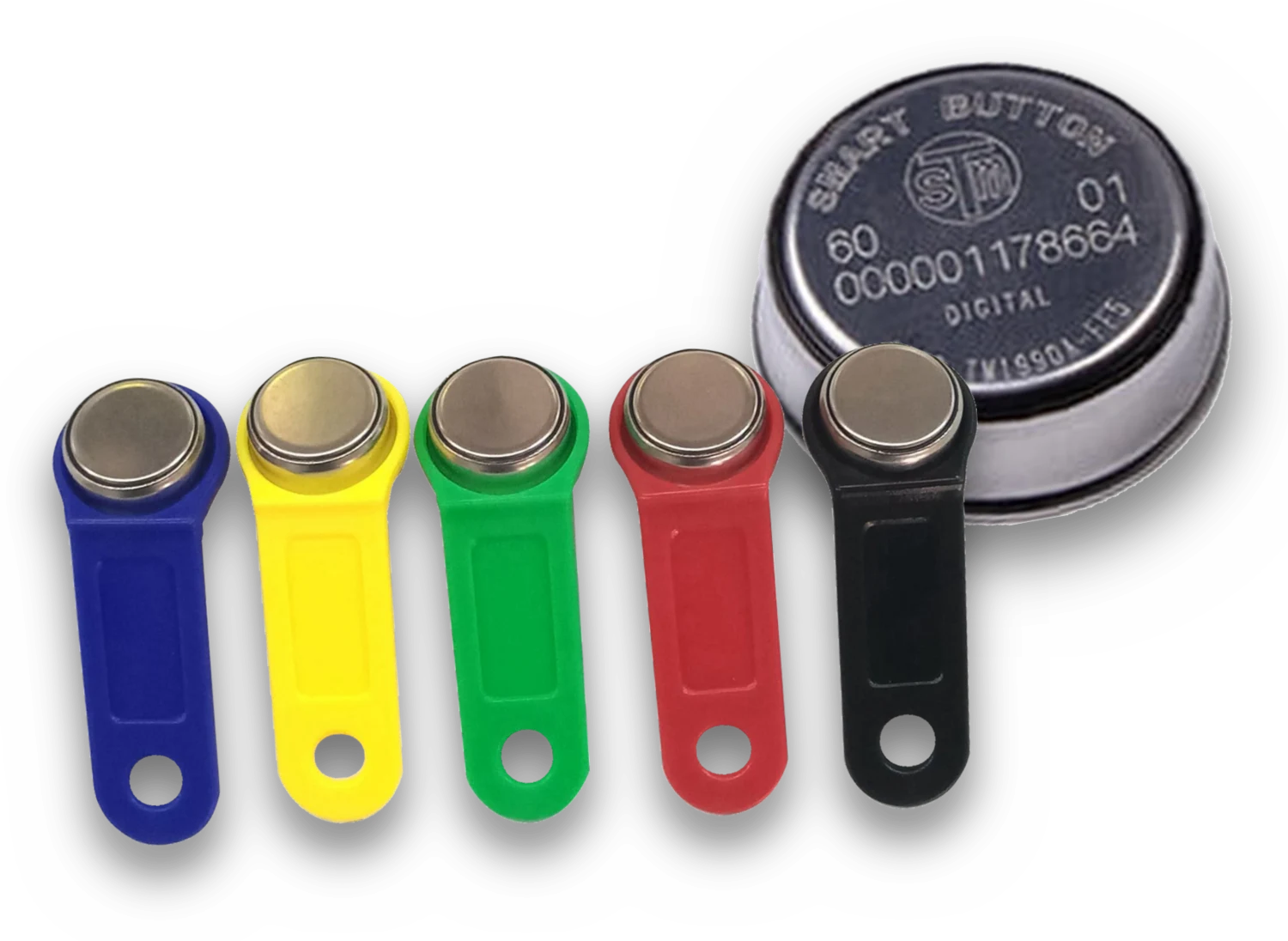 TM1990A colour keys and a DS1990A-compatible steel iButton