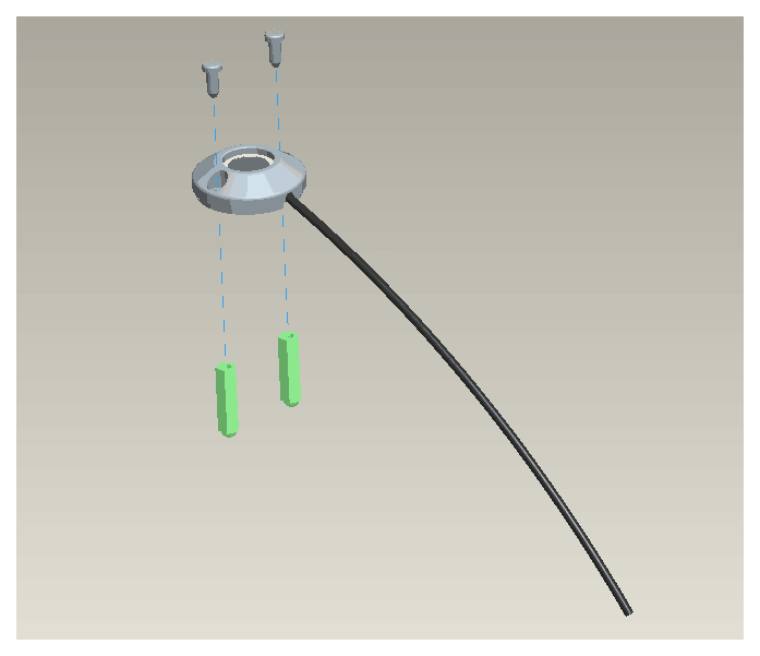 Flush reader mounting — flange, two screws, wall plugs